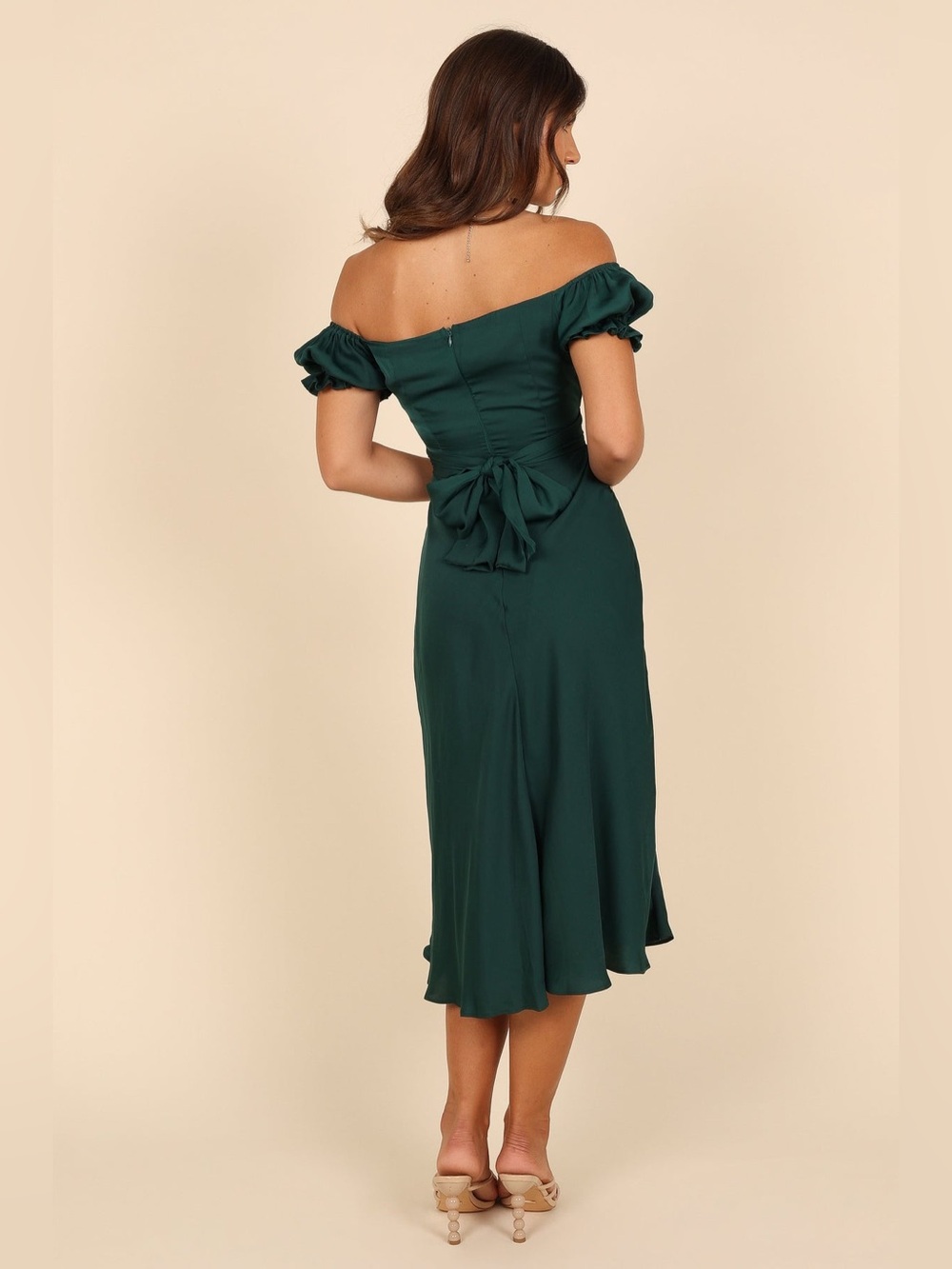 NEW Petal & Pup Mickenna Sweetheart Frill Midi Dress Emerald Green, Wedding - Picture 9 of 10